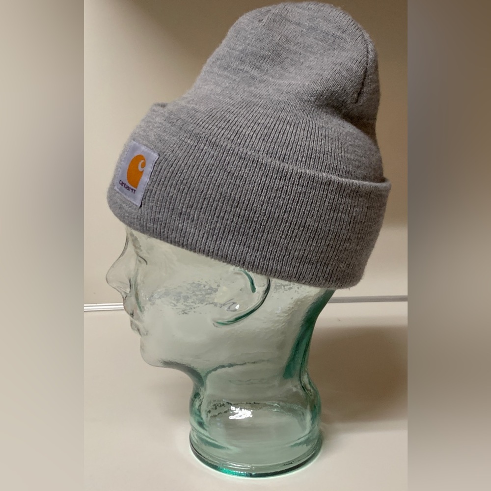 Adult Unisex Light Heather Grey CARHARTT Watch Cap Cuffed Acrylic Beanie Hat